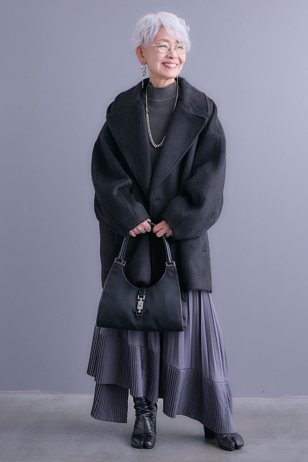 【予約】ワイドラペルコクーンスリーブシャギーコート