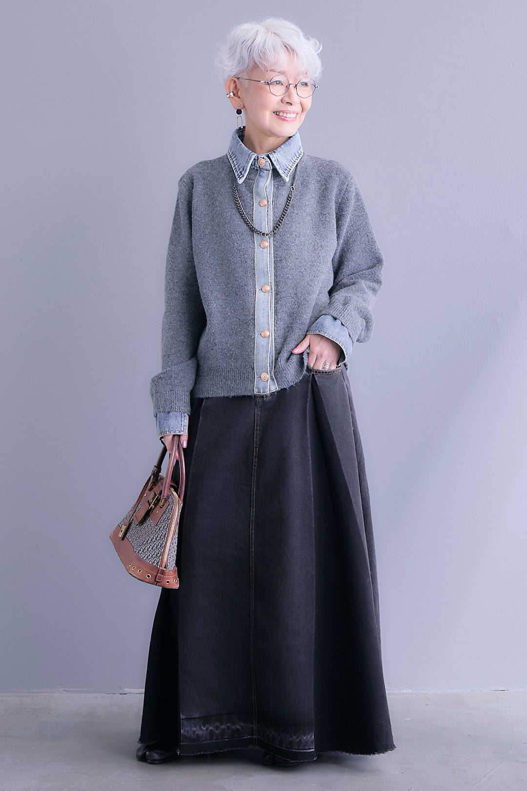 【予約】プリーツタックデニムスカート