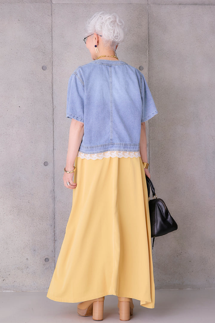 【予約】タックドレープスリーブレスワンピース