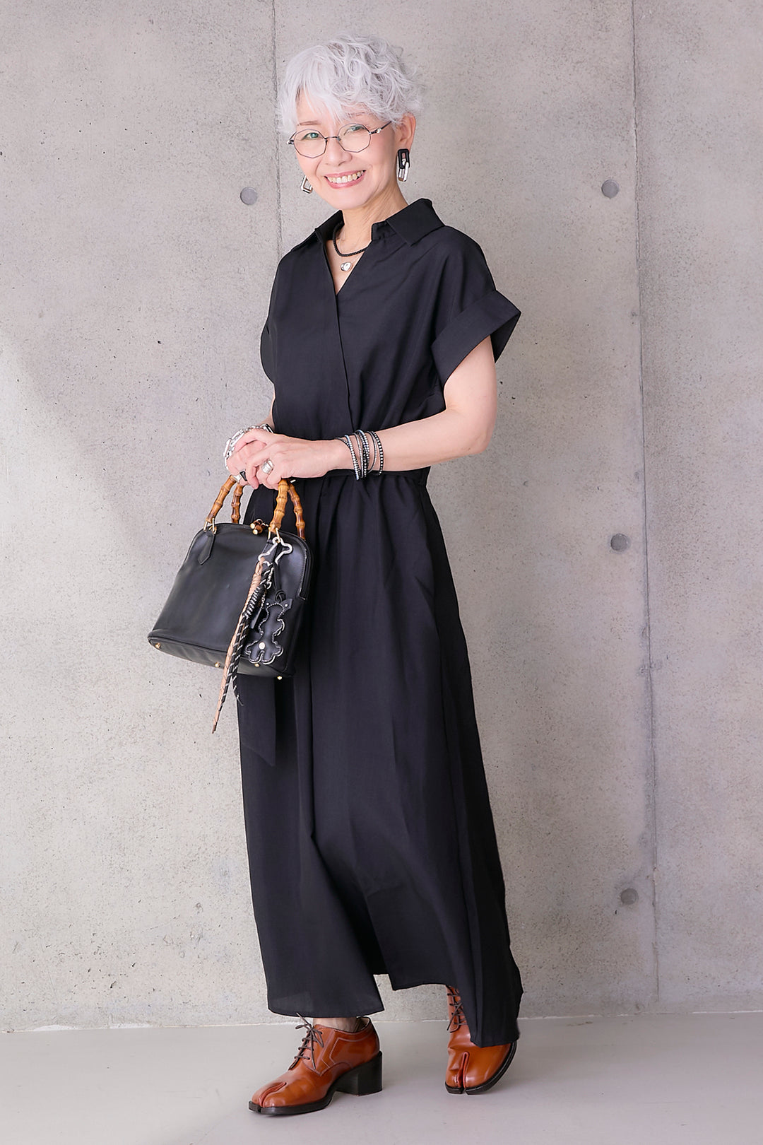 【予約】ロールアップスキッパーカシュクールワンピース