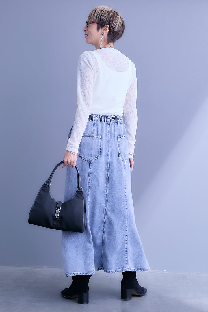 【予約】接触冷感テンセルデニムマーメイドフレアスカート