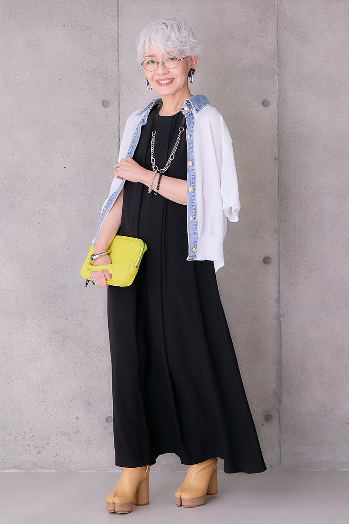 【予約】デニムコンビサマーニットカーディガン