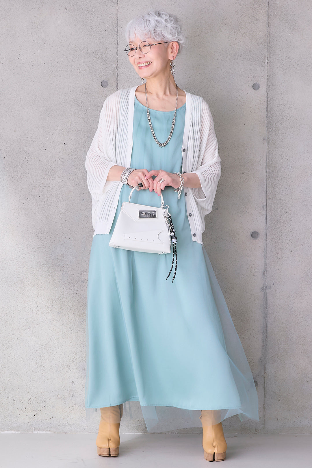 【予約】チュールレイヤードノースリーブワンピース
