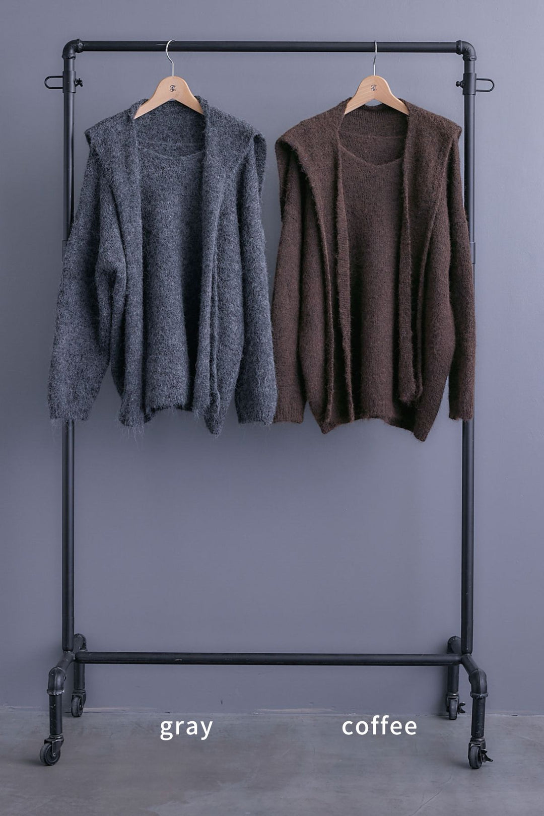 【SET】カーデケープVネックニット+グレンチェックプリーツスカート(2set)