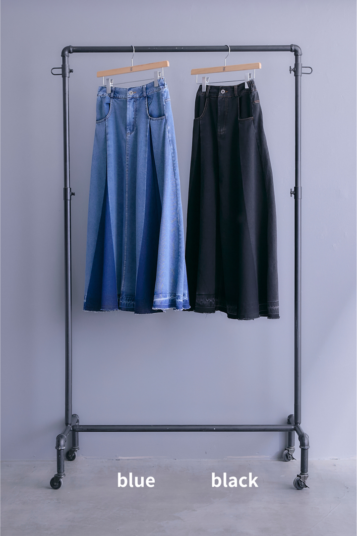 【予約】プリーツタックデニムスカート