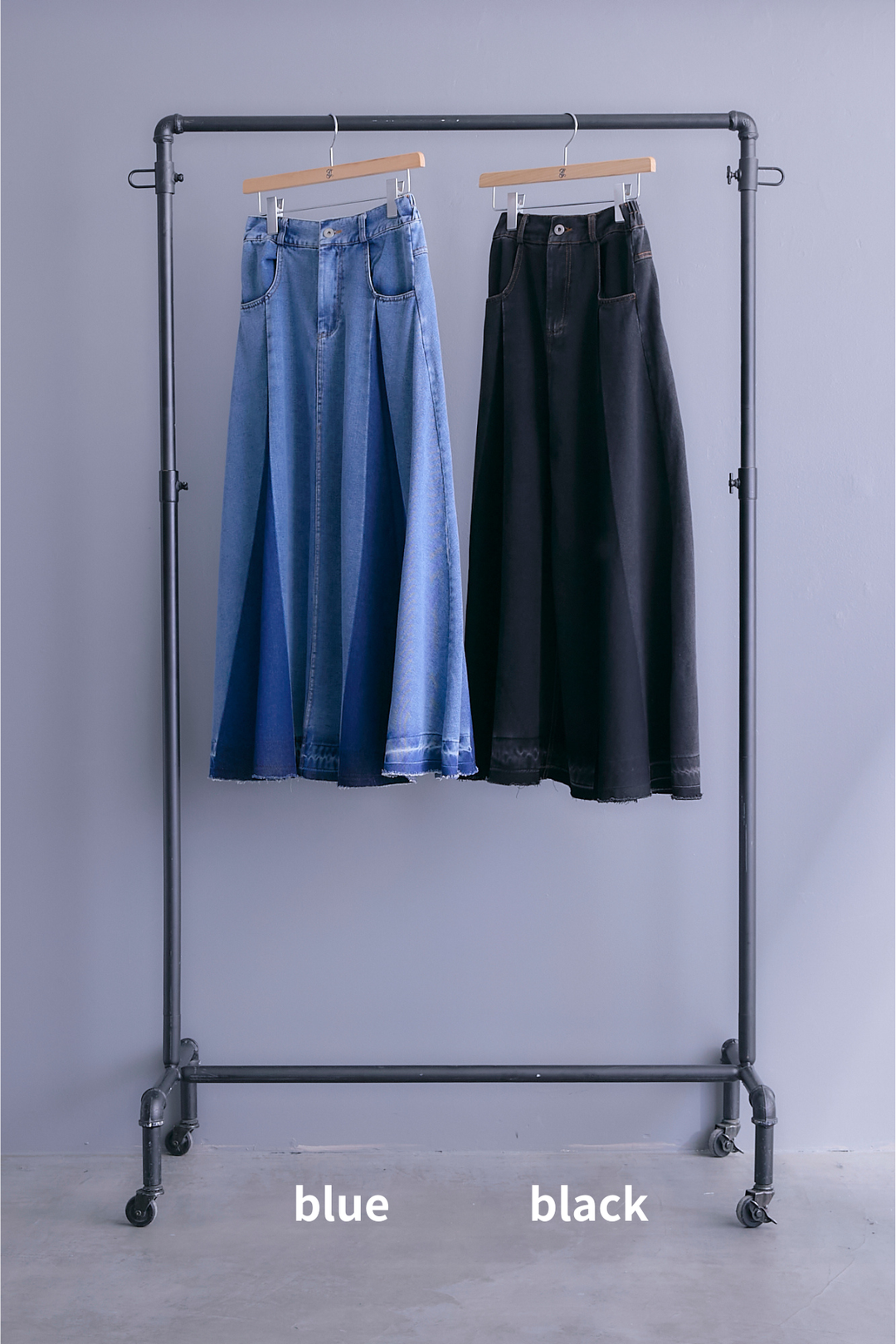 【SET】チュールフラワースリーブMA-1【2WAY】+プリーツタックデニムスカート(2set)