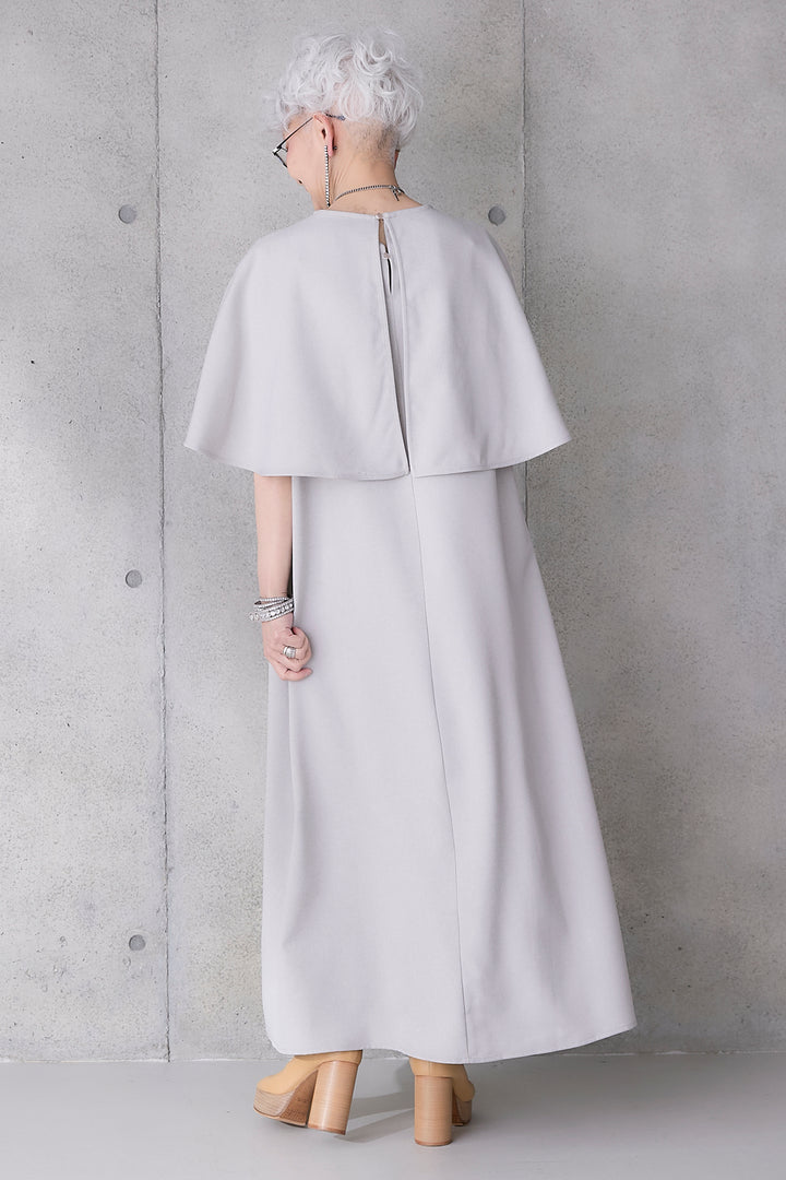 【予約】リネンタッチケープデザインワンピース