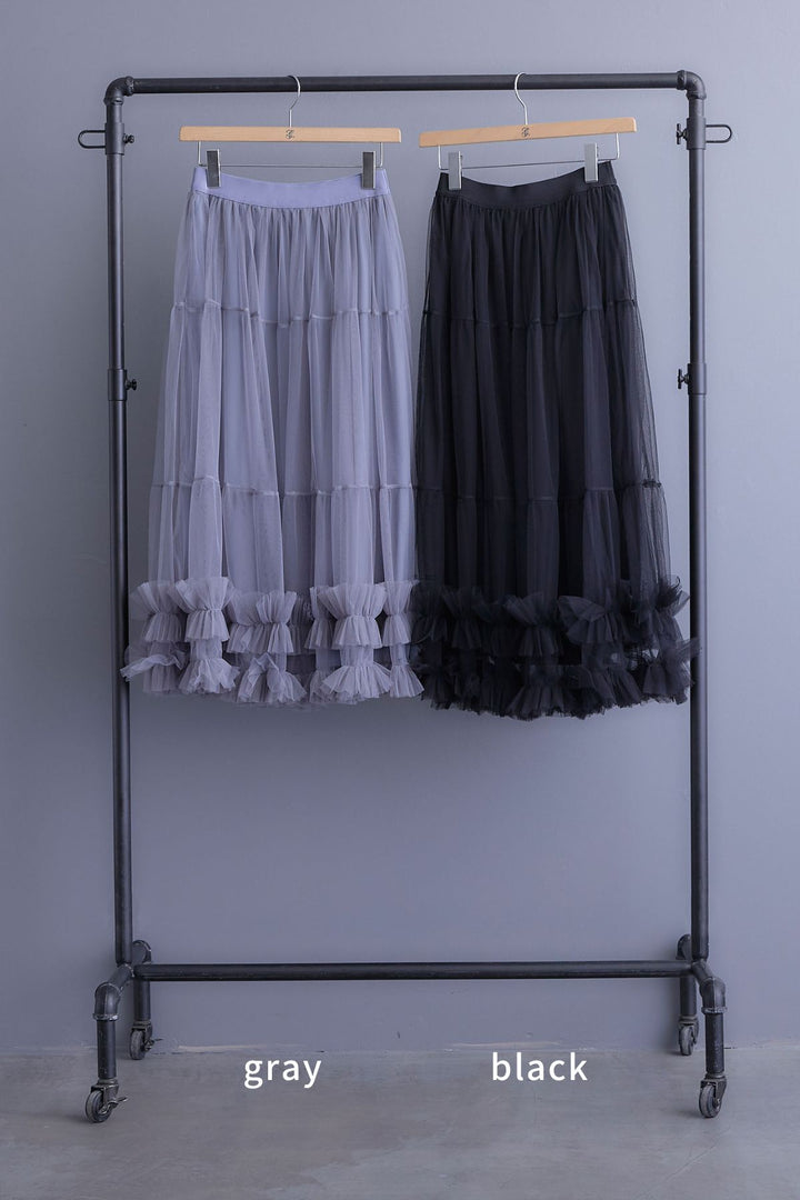 【予約】フリルチュールティアードスカート