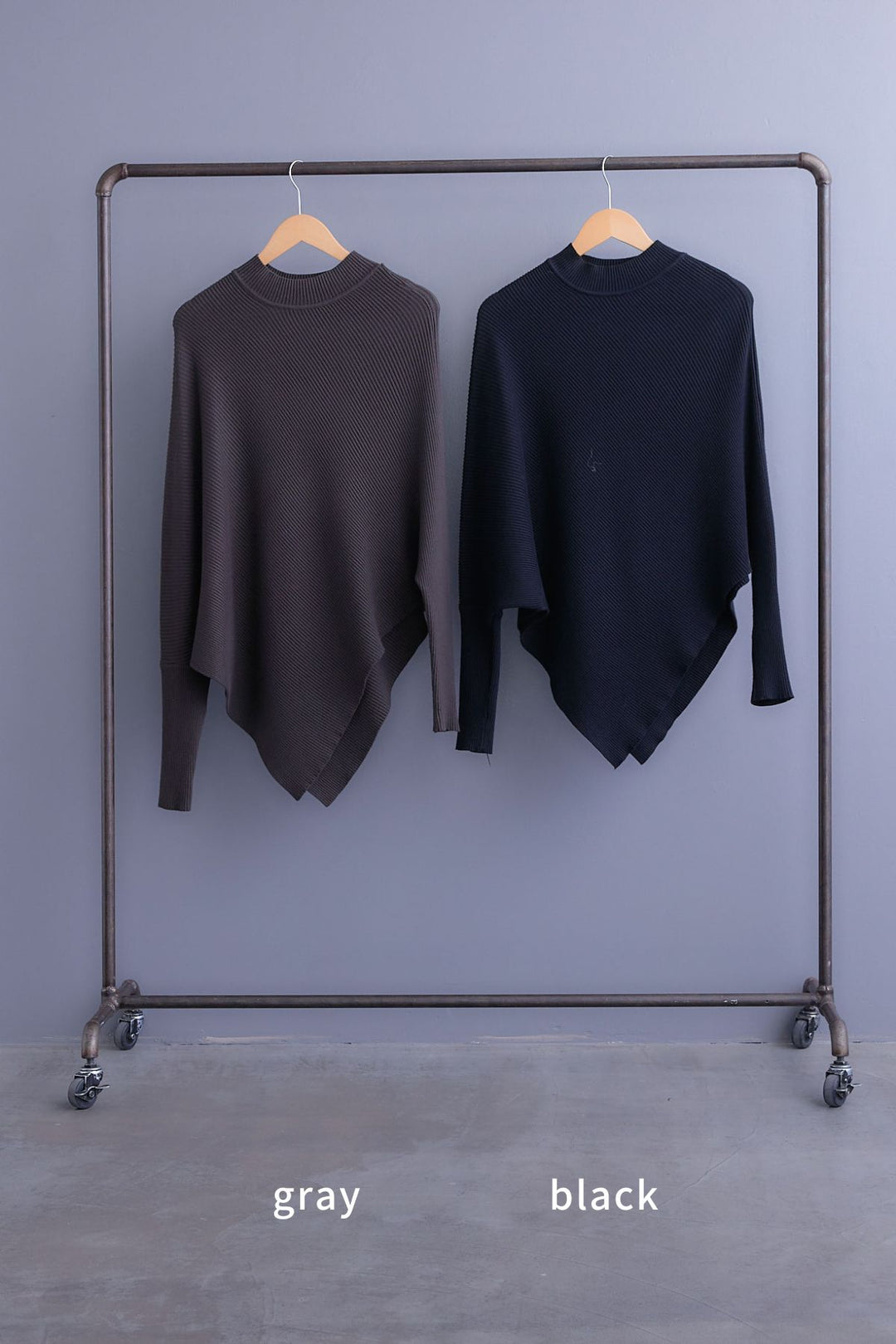 【SET】アシンメトリーオーバーニット+チェックパターンランダムプリーツスカート(2set)