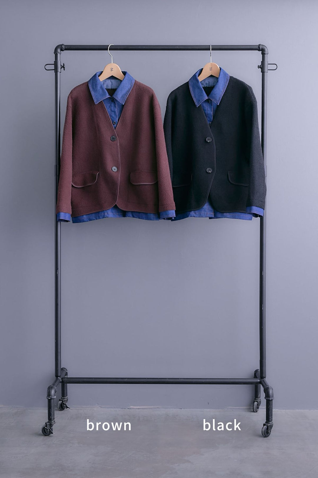 【SET】デニムレイヤードデザインカーディガン+グレンチェックプリーツスカート(2set)