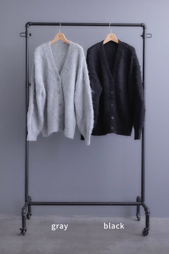 【予約】シャギーVネックニットカーディガン