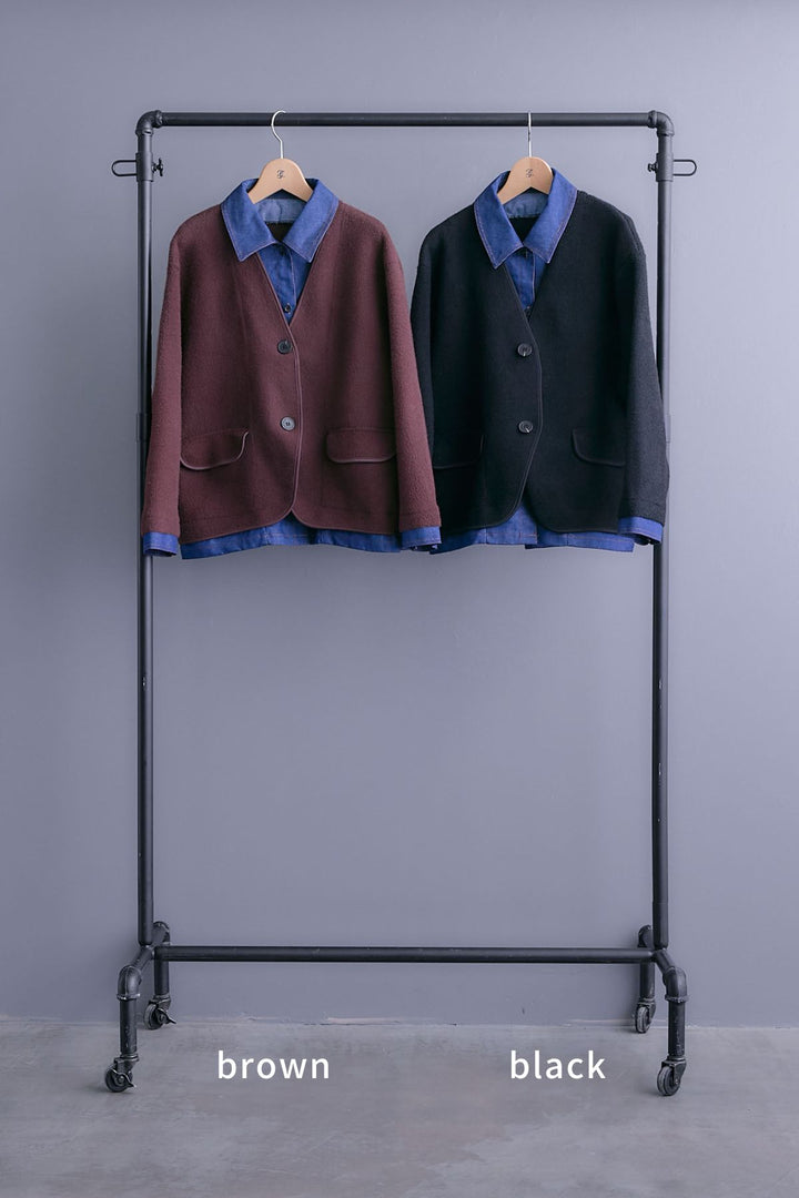 【予約】デニムレイヤードデザインカーディガン