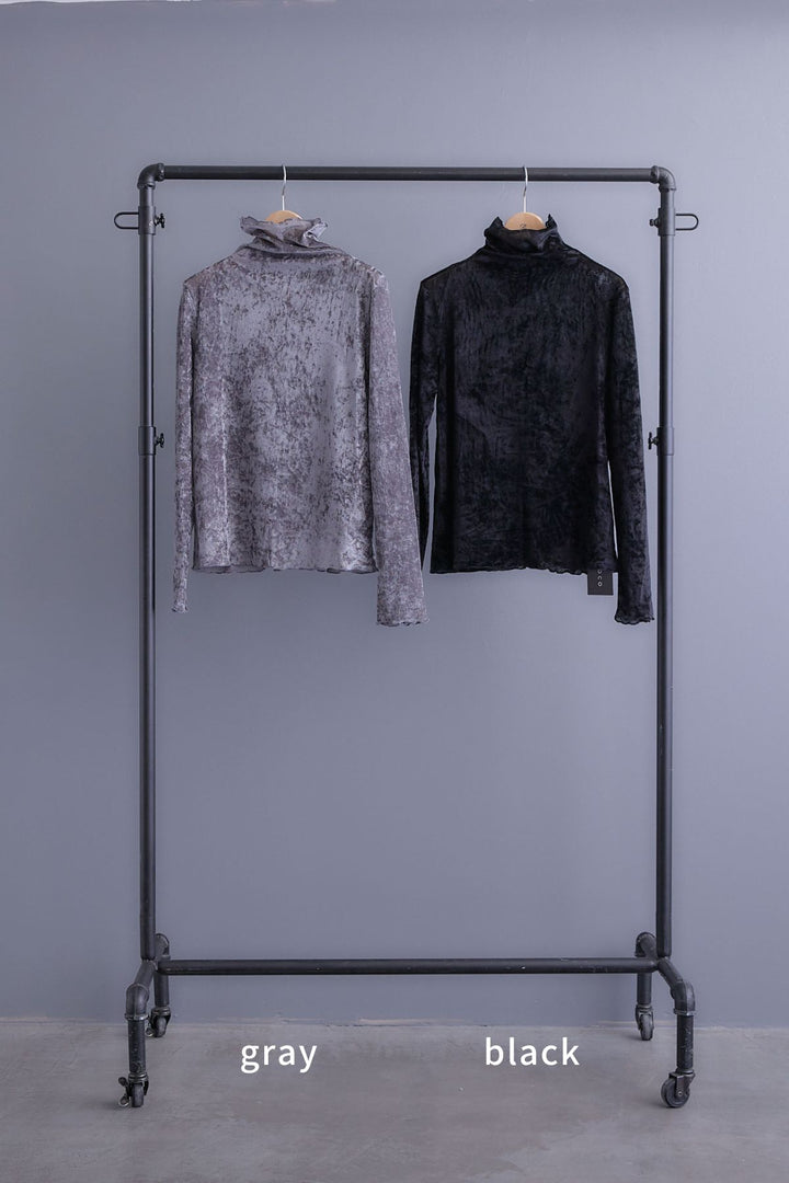 【SET】クラッシュベロアハイネックシアートップス+シャギーVネックニットカーディガン+ジャガードフラワースカート(3set)