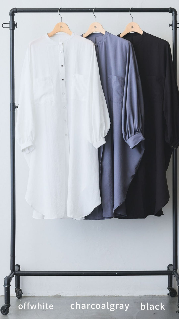 【SET】フロントスリットルーズロングシャツ+ジャガードアシンメトリーカラースカート(2set)