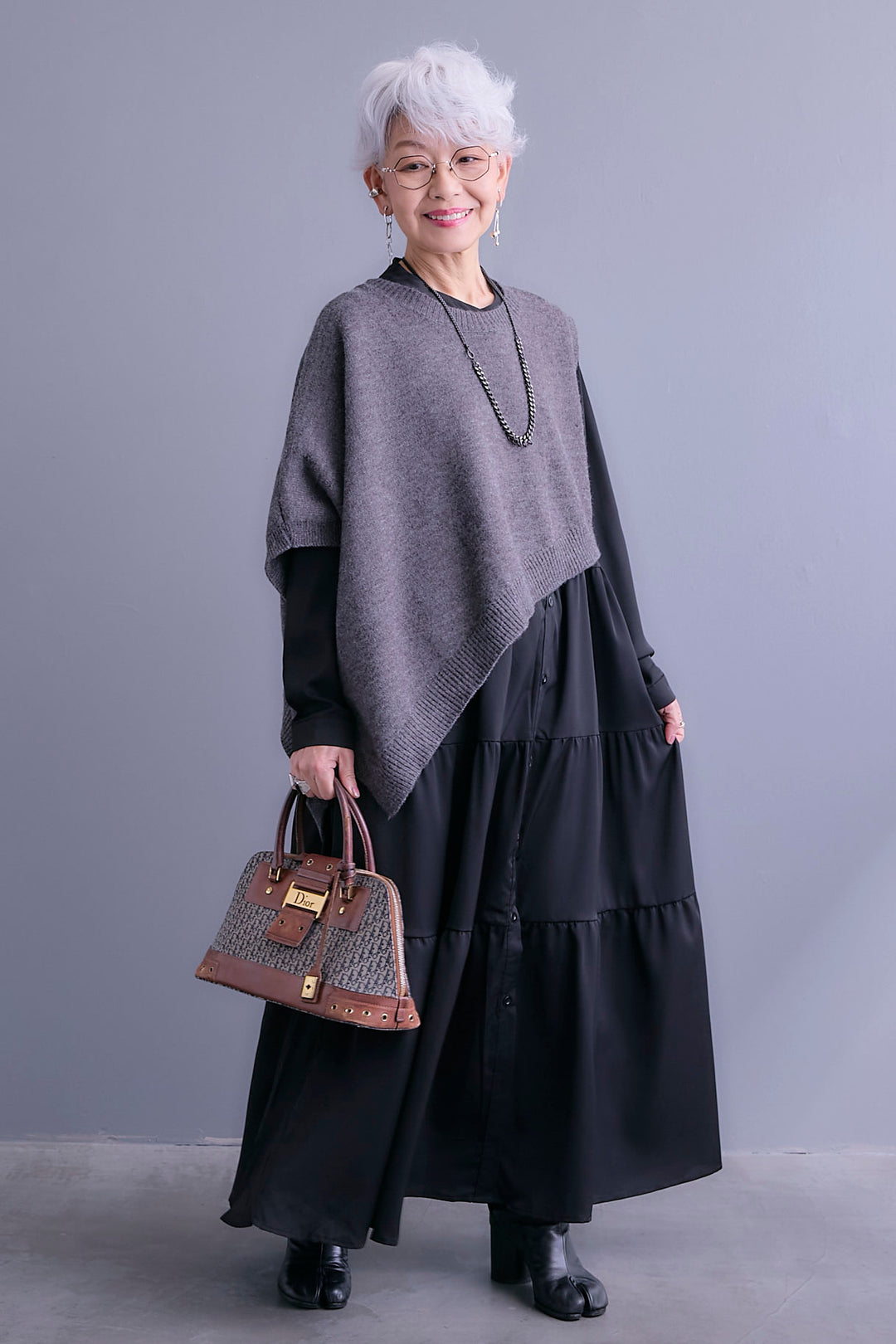 【予約】ケープライクアシンメトリーニットベスト