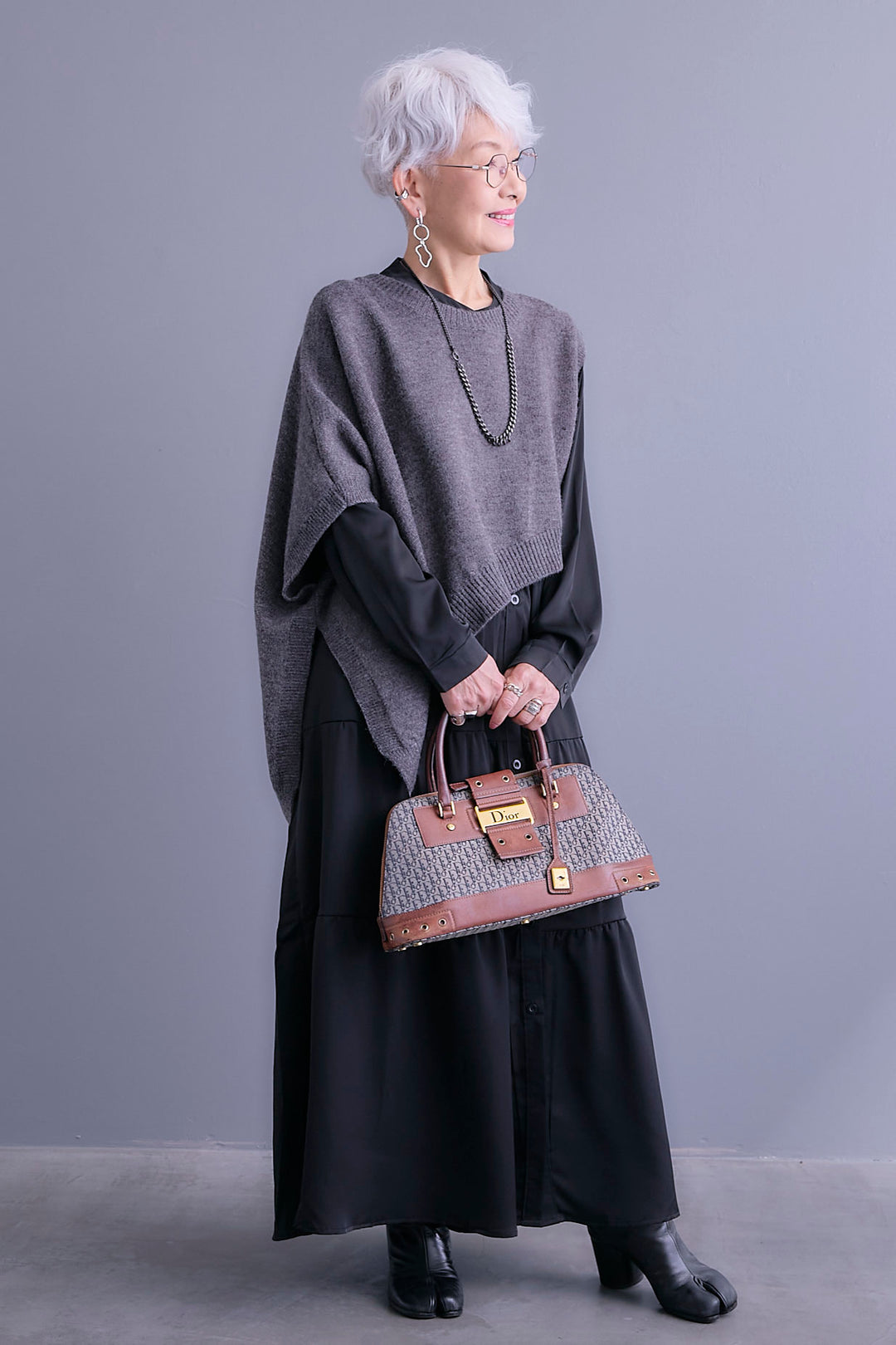 【予約】ケープライクアシンメトリーニットベスト