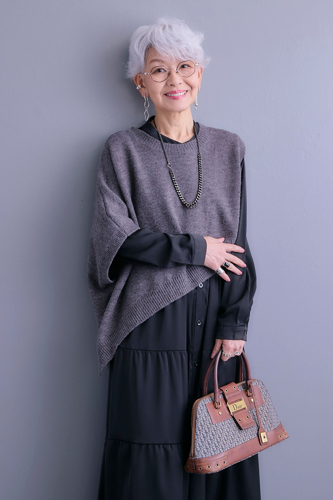 【予約】ケープライクアシンメトリーニットベスト