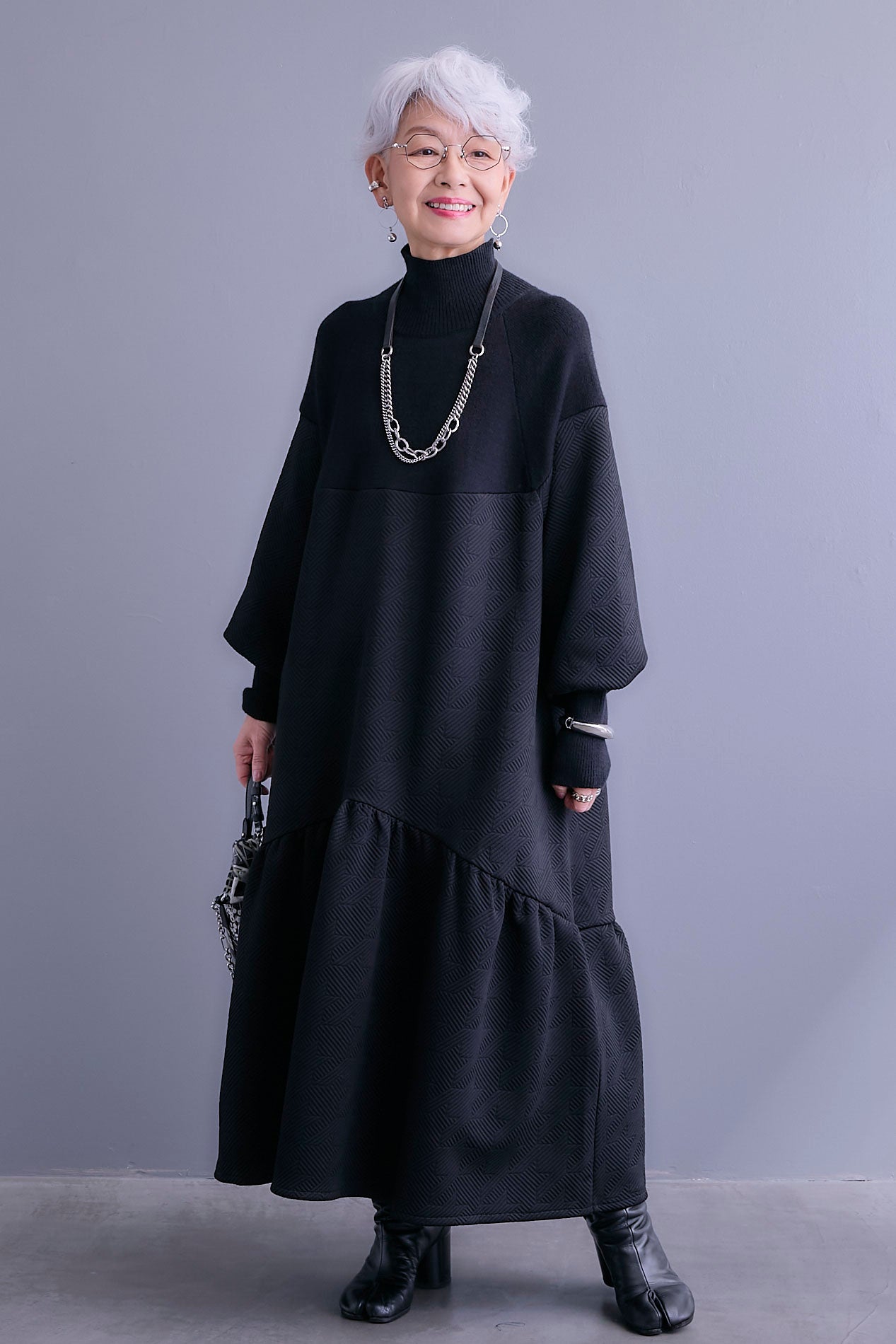 予約】ジャガードニットコンビワンピース – AIJAN