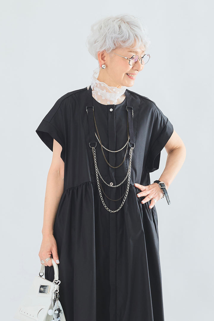 【SET】ドットシアーハイネックノースリトップス+ドットシアーハイネックノースリトップス(2set)