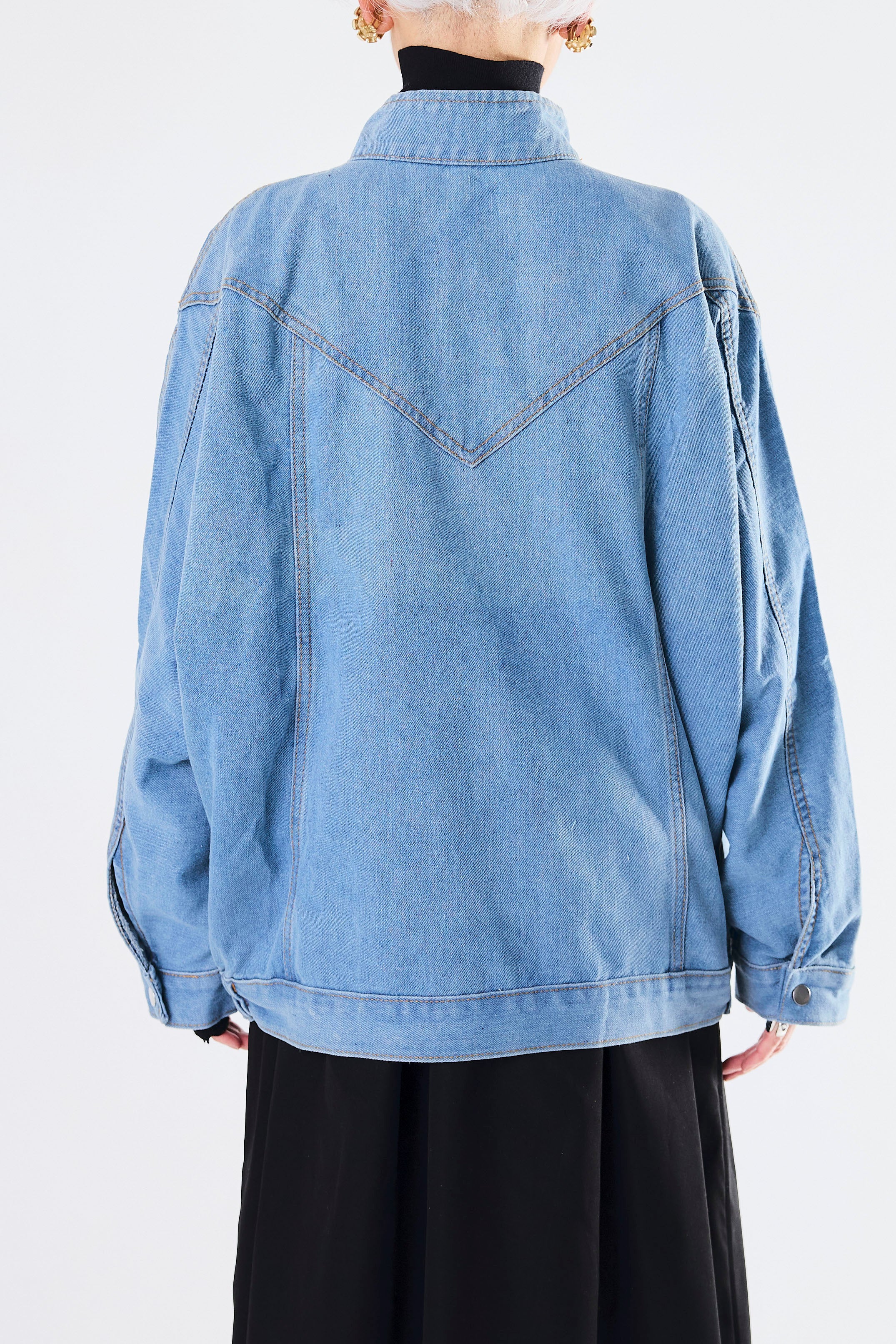 SET】ルーズハイネックニットワンピース+オーバーサイズドルマン