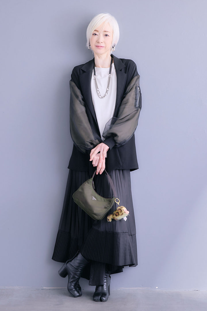 【新色追加】【予約】チュールレイヤードMA-1ジャケット