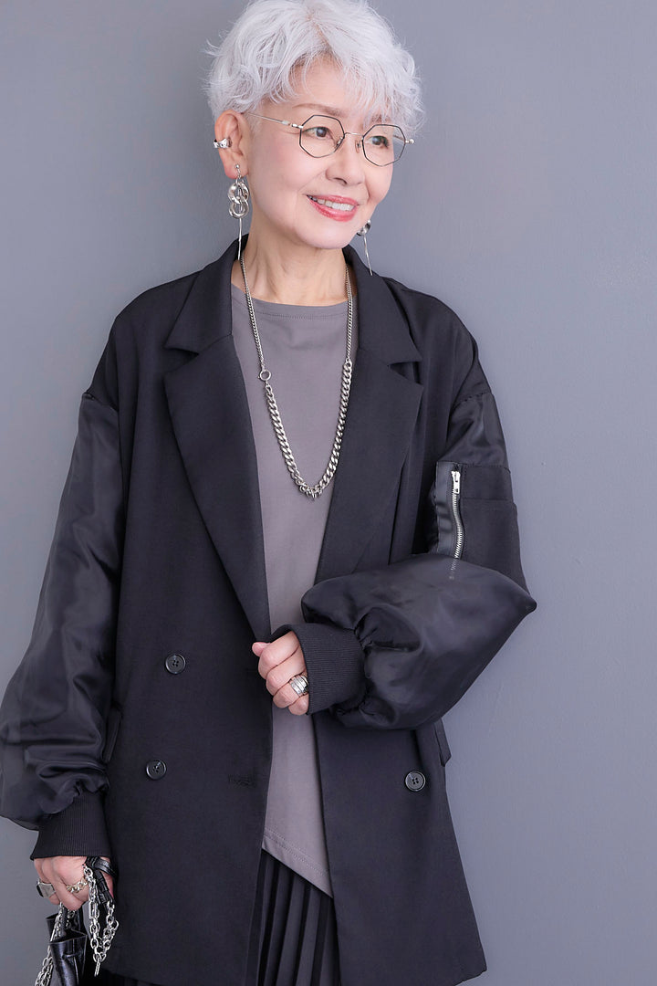 【新色追加】【予約】チュールレイヤードMA-1ジャケット