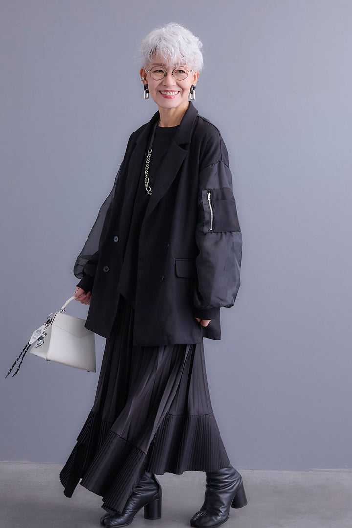 【新色追加】【予約】チュールレイヤードMA-1ジャケット