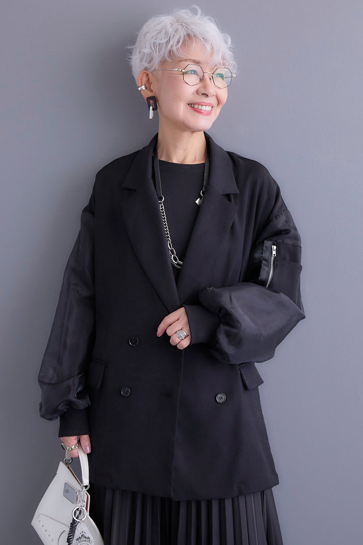 【新色追加】【予約】チュールレイヤードMA-1ジャケット