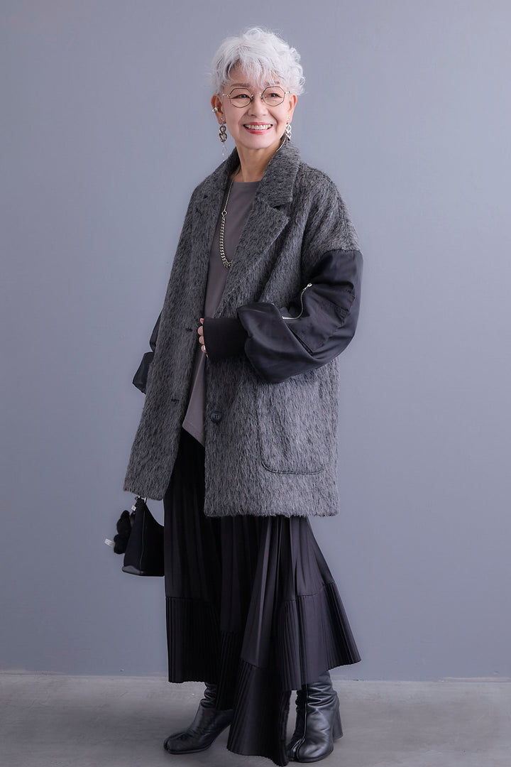 【予約】チュールレイヤードMA-1シャギーオーバーコート