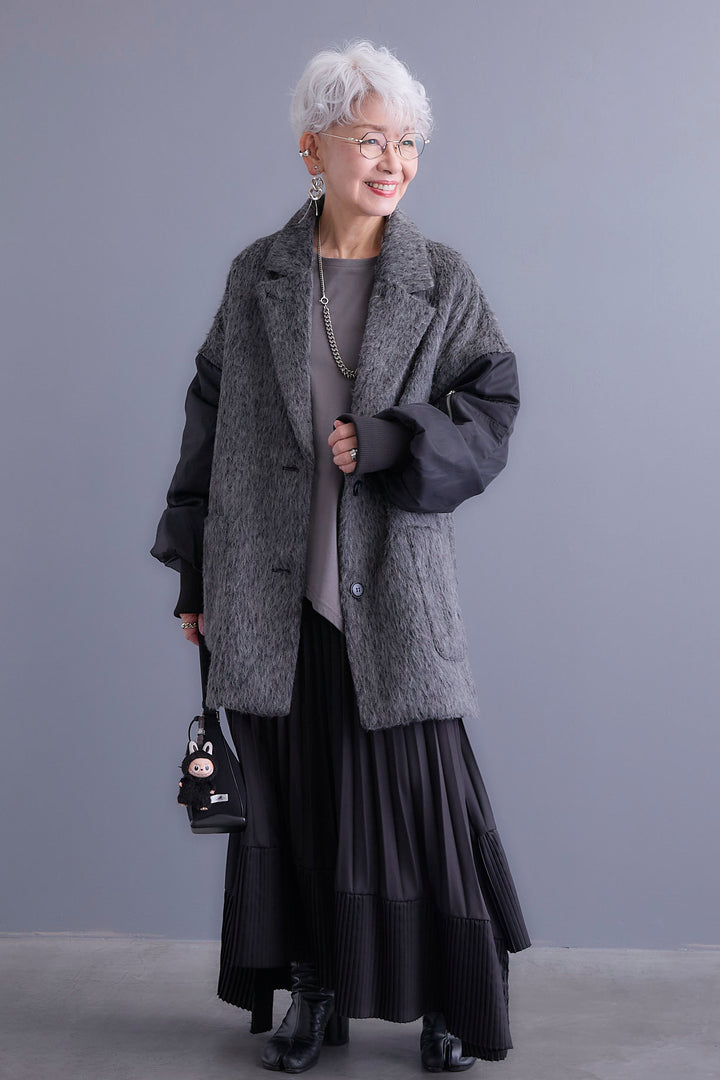 【予約】チュールレイヤードMA-1シャギーオーバーコート