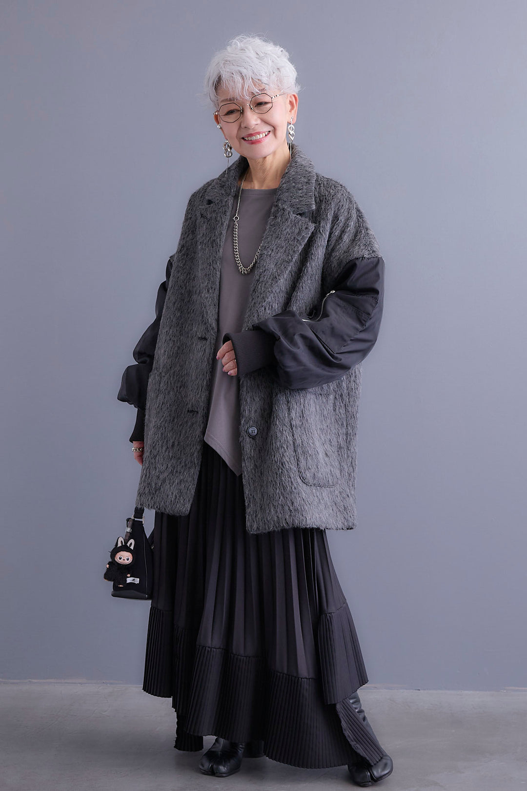 【予約】チュールレイヤードMA-1シャギーオーバーコート