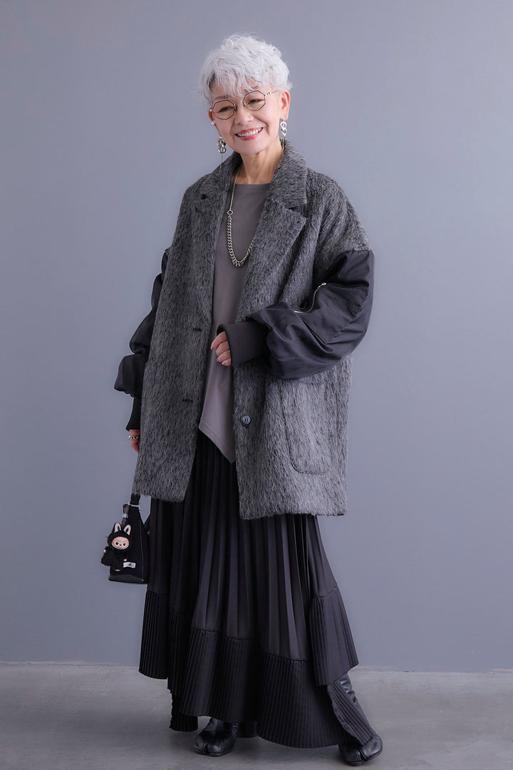 【予約】チュールレイヤードMA-1シャギーオーバーコート