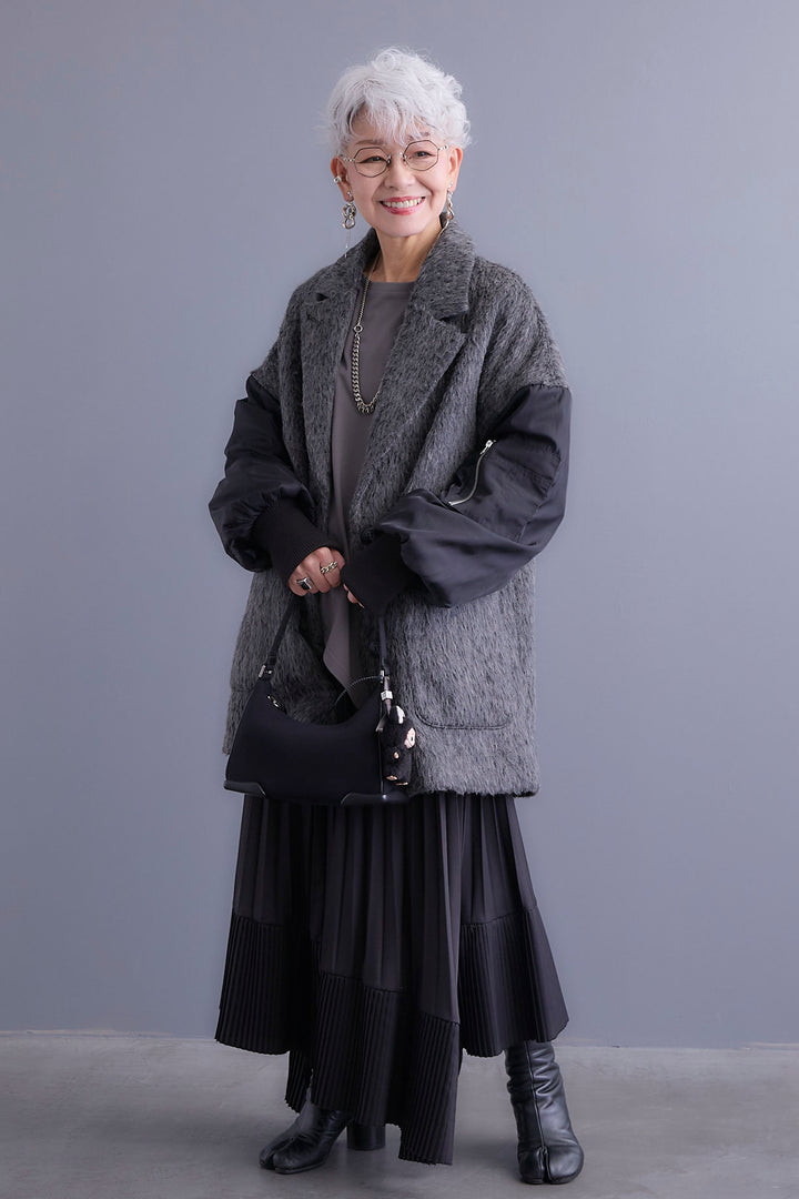 【予約】チュールレイヤードMA-1シャギーオーバーコート