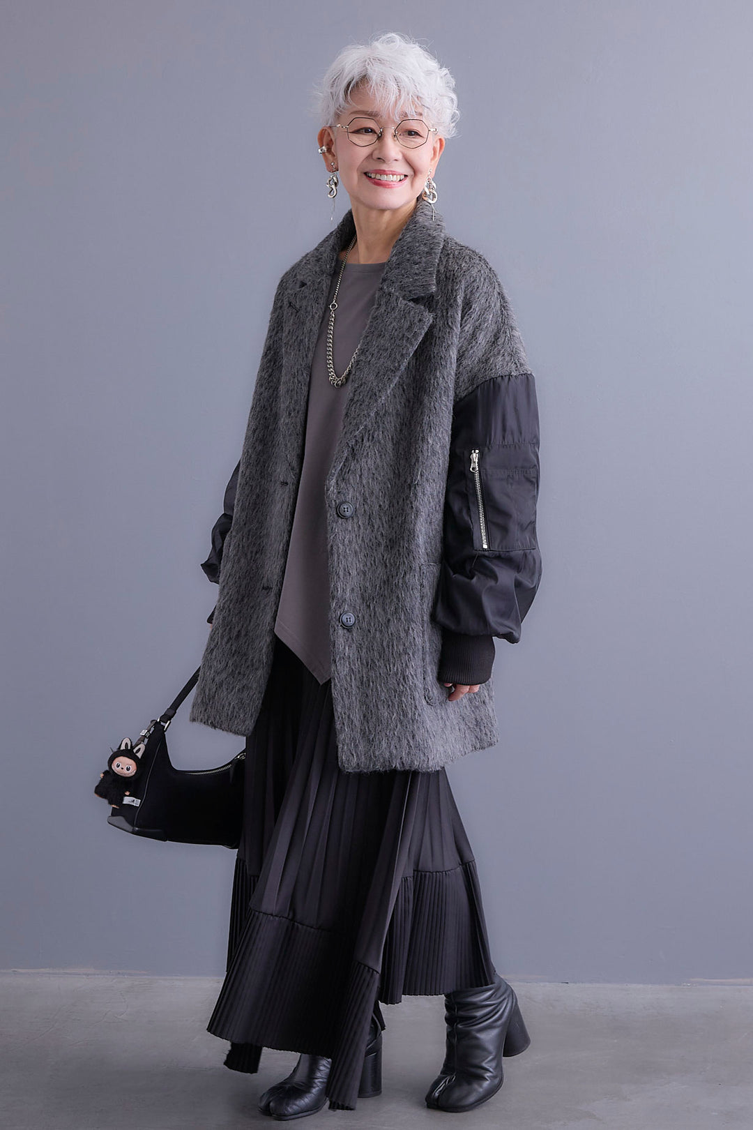 【予約】チュールレイヤードMA-1シャギーオーバーコート