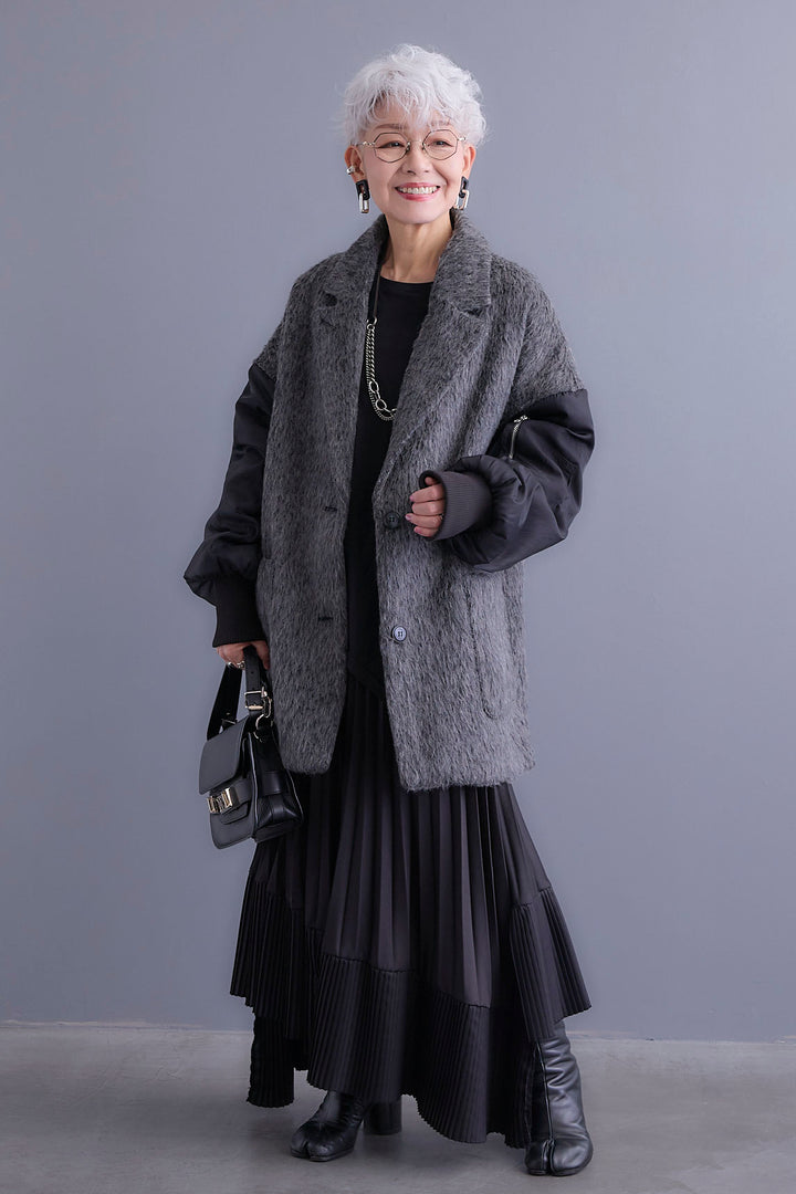 【予約】チュールレイヤードMA-1シャギーオーバーコート