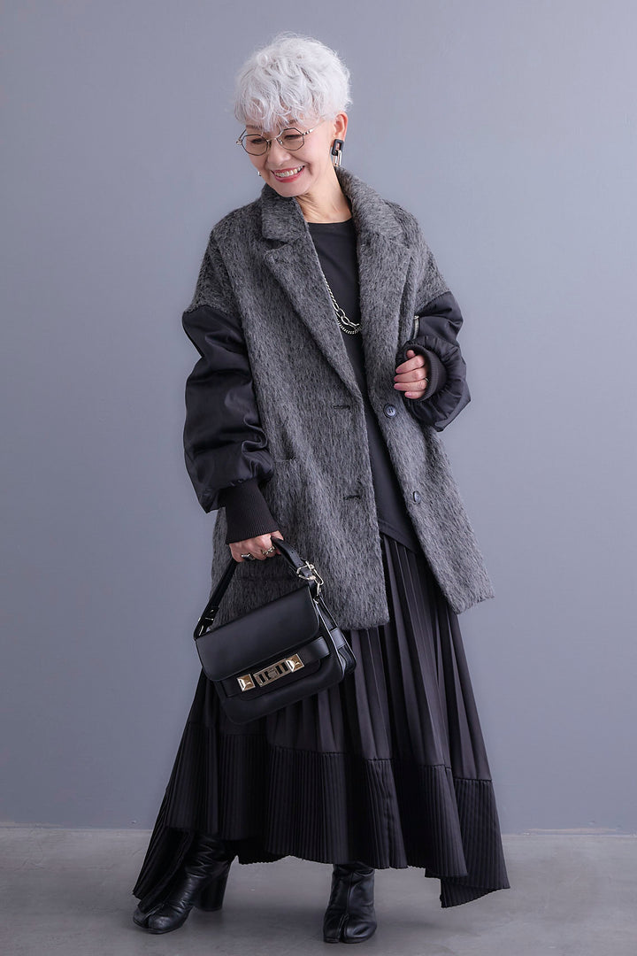 【予約】チュールレイヤードMA-1シャギーオーバーコート