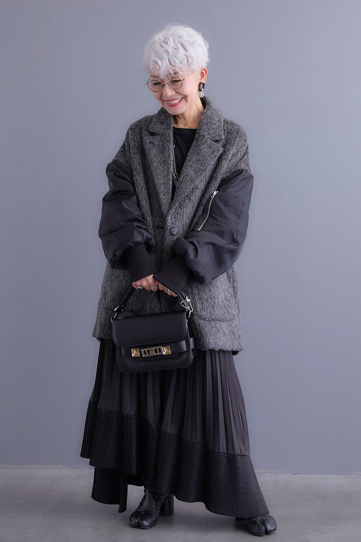 【予約】チュールレイヤードMA-1シャギーオーバーコート