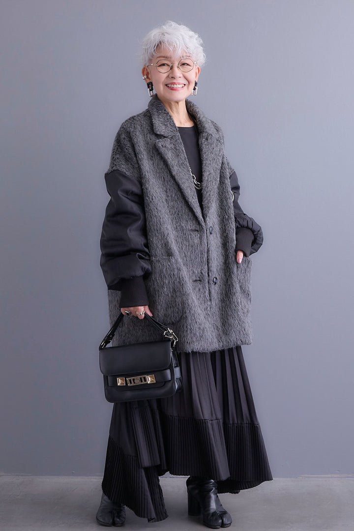 【予約】チュールレイヤードMA-1シャギーオーバーコート