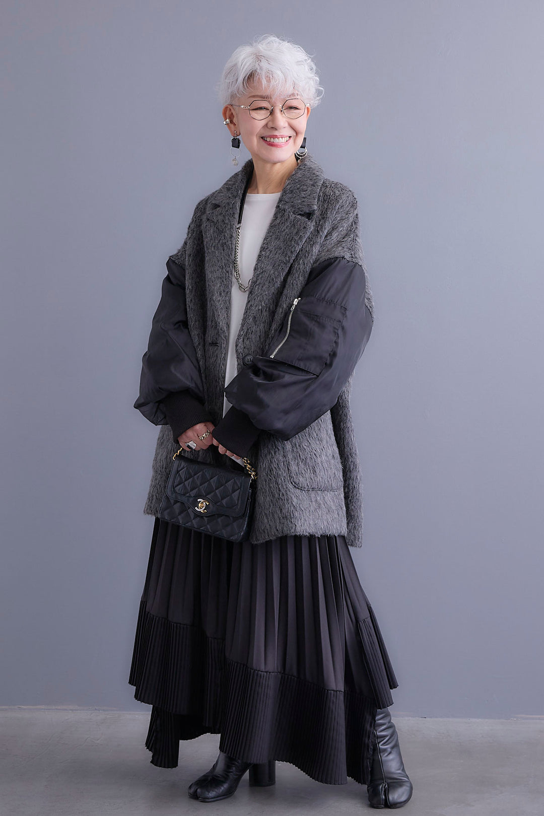 【予約】チュールレイヤードMA-1シャギーオーバーコート