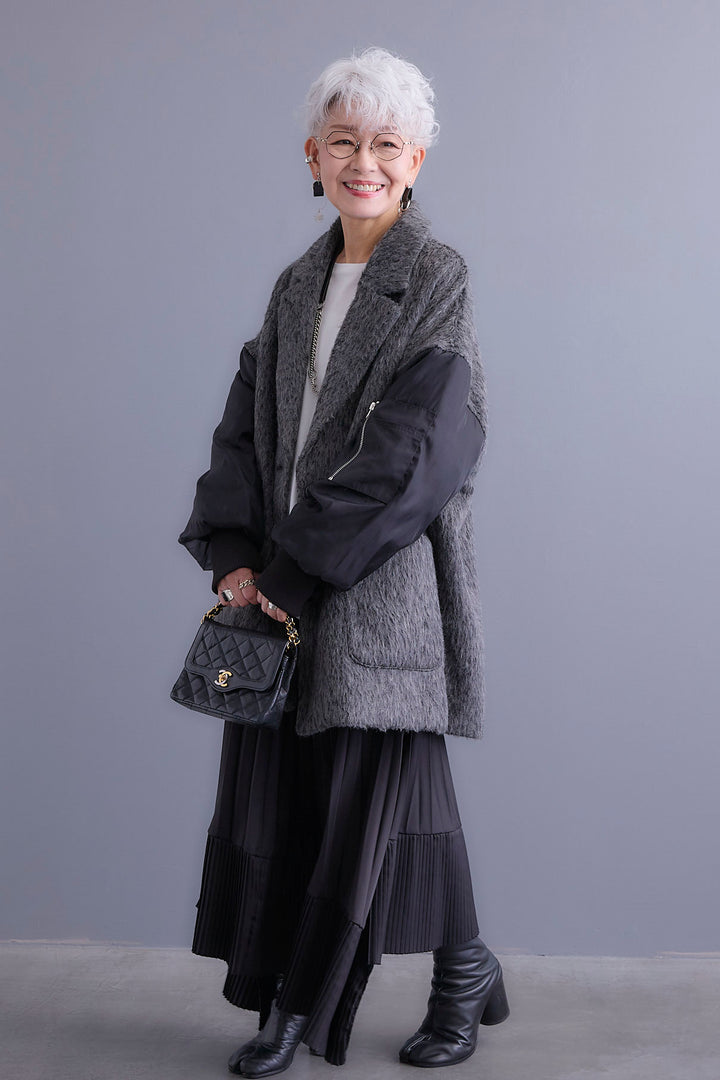 【予約】チュールレイヤードMA-1シャギーオーバーコート