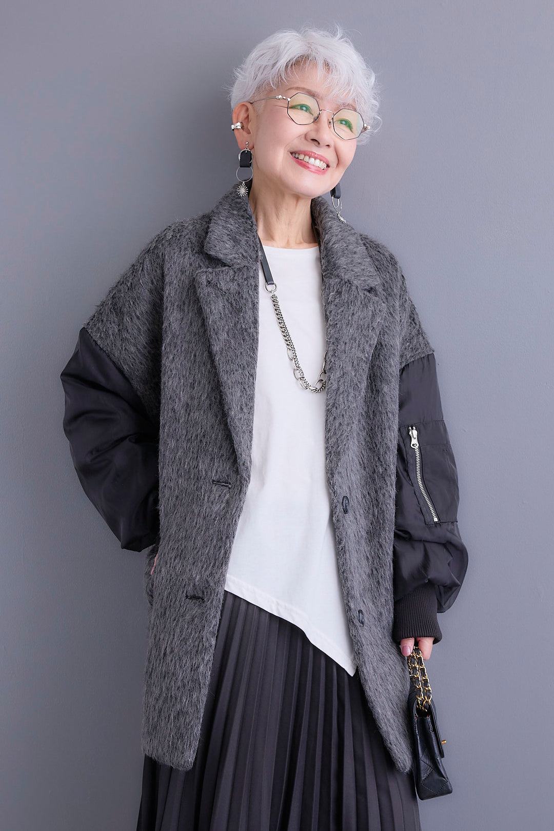 【予約】チュールレイヤードMA-1シャギーオーバーコート