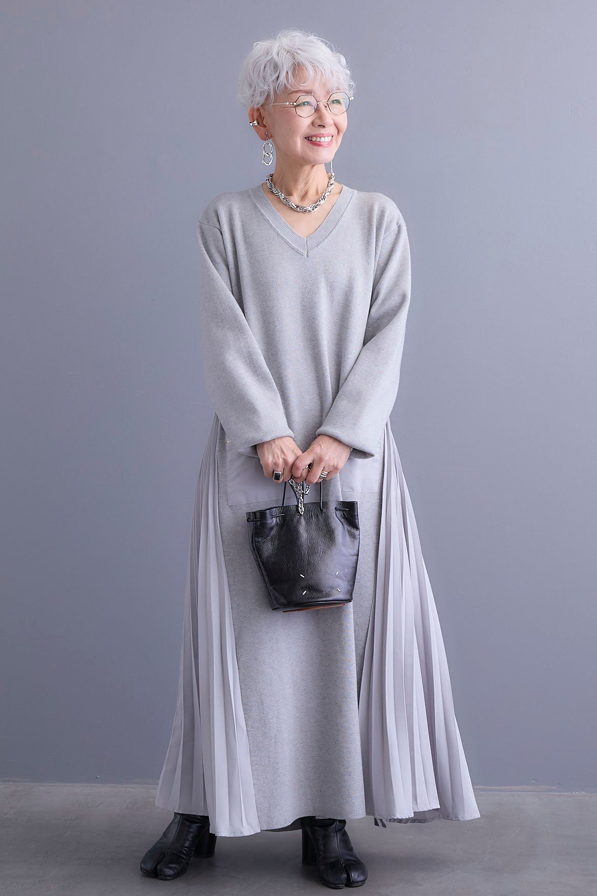 予約】ZIPポケットサイドプリーツニットワンピース – AIJAN