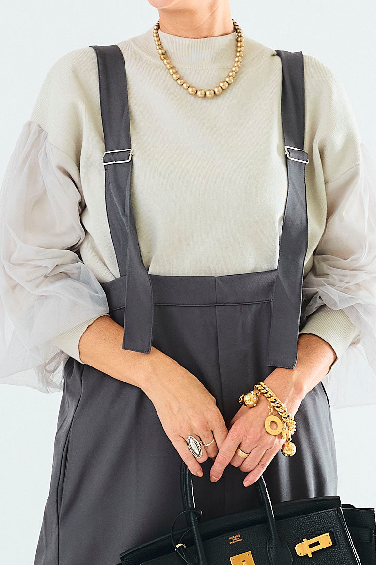 即納】Iラインサロペットワンピース – AIJAN